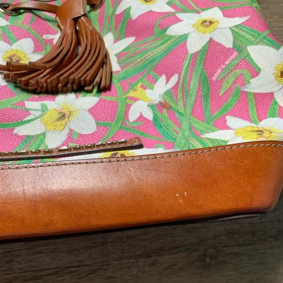 Dooney & Bourke Pink Daffodil Drawstring Purse
